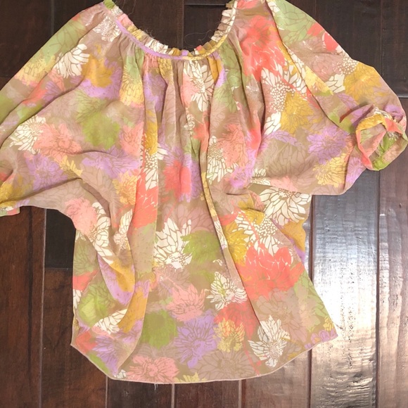 🌸🌼🌸🌻 Multi colored chiffon blouse 🌻🌸🌼🌸 - Picture 3 of 3